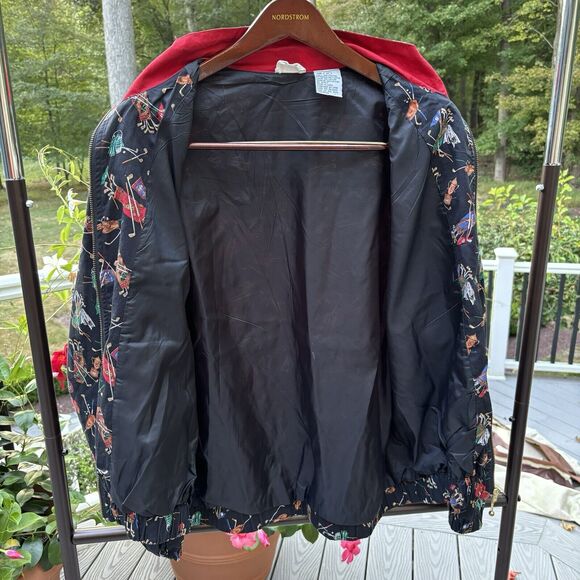 Vintage 90s Golf Jacket Full Zip Windbreaker Mens Med Preppy Casual Line Up AOP - Picture 6 of 9